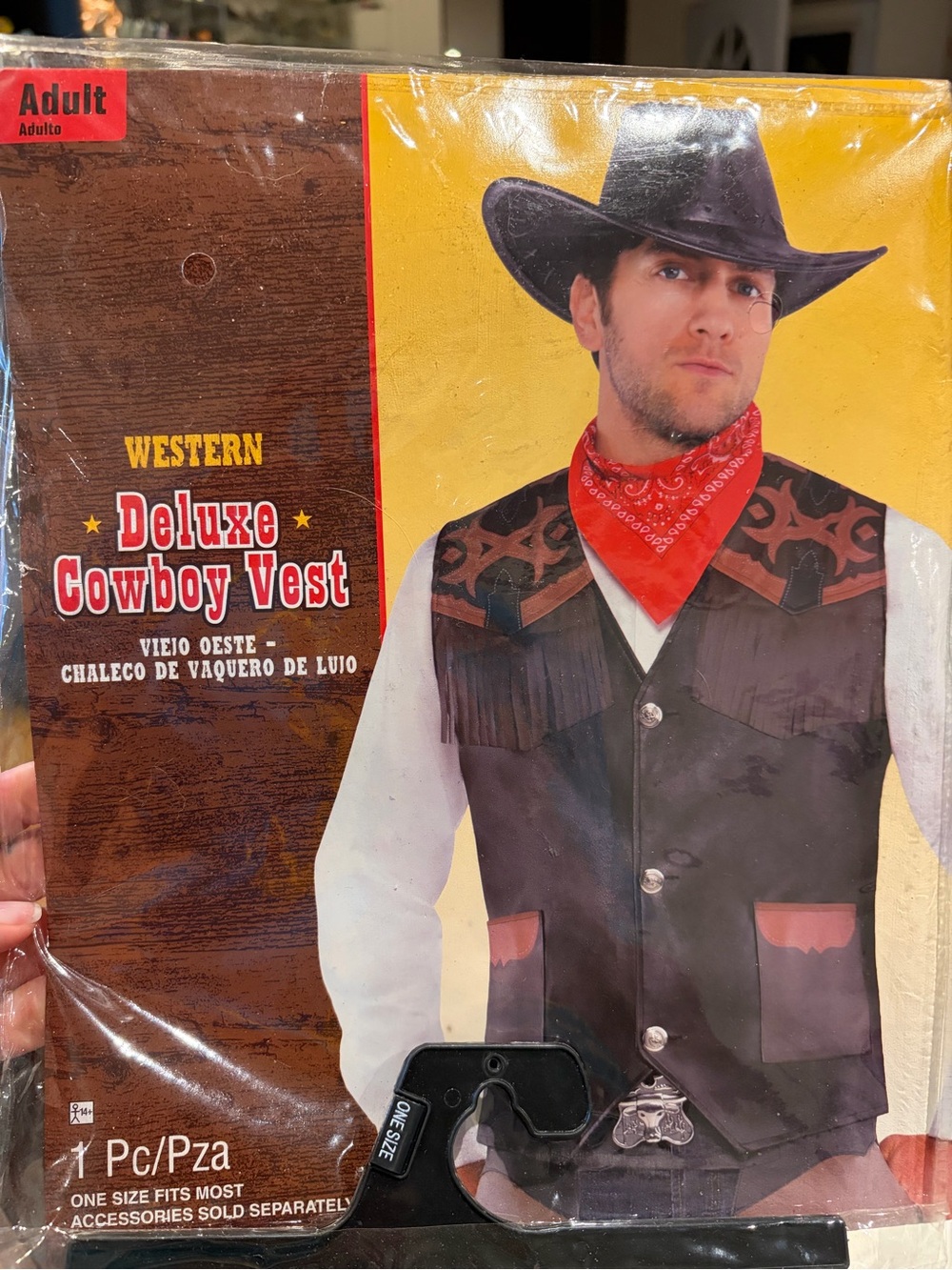 Deluxe Western Cowboy Vest - Black with Brown Accents